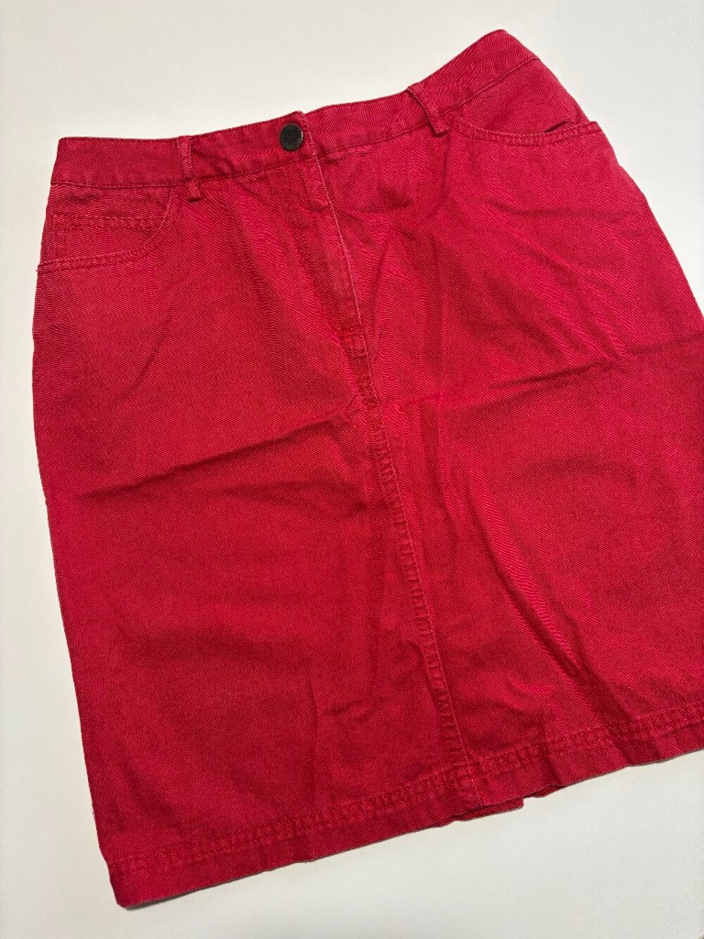 Petite Sophisticate Red Cotton Pencil Skirt